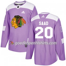 Chicago Blackhawks Brandon Saad 20 Adidas 2017-2018 Purper Fights Cancer Practice Authentic Shirt - Mannen